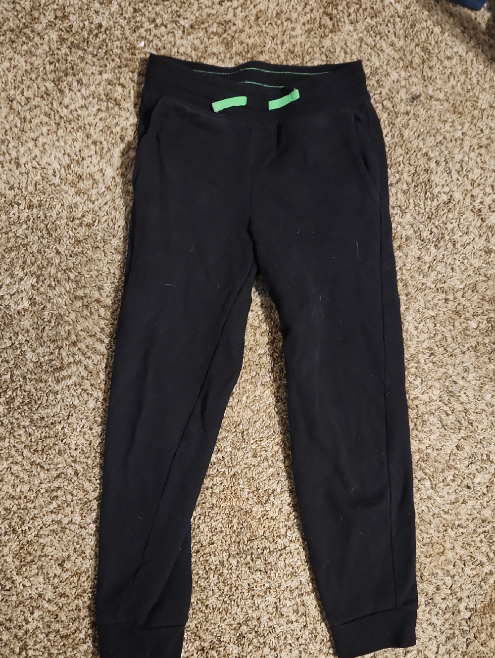 tek gear Black Joggers with Green Drawstring Accent